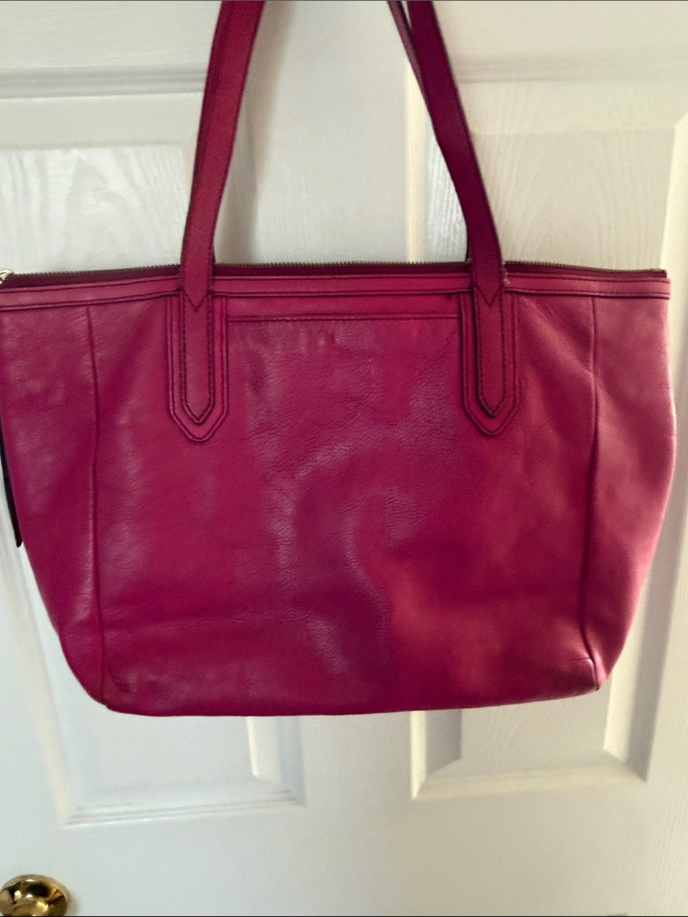 Fossil Magenta Pink Leather Rachel Tote Bag - Picture 6 of 6